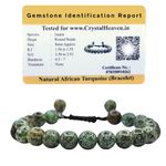 Certified Natural Healing Crystal Bracelet for Women Men - AAA Grade Original Healing Gemstone Adjustable Bracelet for Yoga Reiki Meditation Feng Shui (African Turquoise)