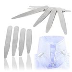 12 Pieces (4 Sizes) Stainless Steel Collar Stays Metal Collar Stiffeners for Shirts Collars Support Stays for Men Women - Silver