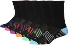 JAMES FIALLO Men's Cushion Crew Socks 6 Pairs - Comfortable Performance Socks for Running, Hiking, and Athletic Activities - Warm Socks For Men, MCC01-A