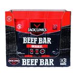 Jack Link's Protein Bars - Original Flavour - High Protein Beef Bar Snack - Box of 30 x 22.5 Gram Bars (10 x Triple Packs)