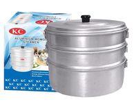 CK Products Kc Aluminium Momos Steamer 3 Tier Capacity 3 Liters, Silver