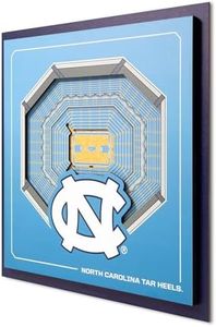 YouTheFan Officially-licensed NCAA North Carolina Tar Heels Stadium Series 3D Wall Art - multi-layer team stadium replica, detailed sports fan gift, indoor decor