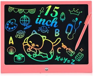 LCD Writing Tablet for Kids Toddler Toys, 15 Inch Drawing Board, Doodle Board Travel Essentials Gifts for Camping Road Trip,Birthday Gift, Drawing Tablet for 3 4 5 6 Years Old Toddler Boys Girls