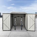 Panana Metal Garden Shed Storage Bike Shed Pent Tool Shed House Galvanized Steel 2 Removable Gravity Locking Racks Can Put 2 Bicycles (2R)