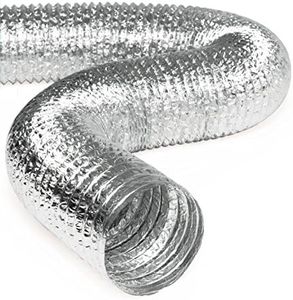 3" Inch Aluminum Hose Flexible Air Duct Pipe for Rigid HVAC Flex Ductwork - 25' Feet Long