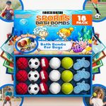 Bath Bombs with Toys Inside W/Flash Cards - Sports Bath Bombs for Kids - Gift Set of 18 Scented Organic Handmade - 2.5 oz with Natural Essential Oils - 18 Pack