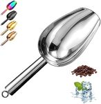 Metal Ice Scoop 3 Oz, Small Stainless Steel Ice scooper for Ice Maker Ice Bucket Kitchen Freezer Bar Party Wedding, Multipurpose for Popcorn Scoop,Flour Scoop,Dog Food Scoop (3 OZ, Silver)