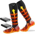 Upgraded Heated Socks for Men Rechargeable,Electric Socks 7500mAh Battery 4 Temperature Adjustable Foot Warmers,Suitable for Outdoor Sports Cycling,Skating And Skiing Winter Feet Warming Gift