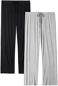 ROSYLINE Casual Womens Pants Soft Lounge Pants Sleep Pajama Bottoms with Pocket Black/Gray M