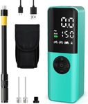 Electric Bike Pump, 150Psi Portable Bicycle Tire Pump with Digital Pressure Gauge for E-Bike, Road and Mountain Bicycle Pump, Mini Electric Bike Pump with Presta, Schrader, Dunlop Valve Accessories