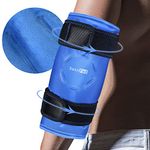 SuzziPad Elbow Ice Pack for Injuries with Double-Sided Fabric Cover, Wearable Ice Elbow Wrap with Cold Compress, Pain Relief for Forearm, Tennis Elbow, Golfers Elbow, Bursitis and Sport Injuries (Blue)