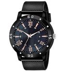 Black Dial PU Strap Stylish Analog Watch for Men-RMNA