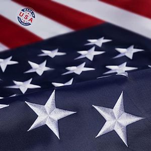 Homissor 3x5 American Flag Outdoor - Heavy Duty Nylon Embroidered Stars Sewn Stripes United States Flags 3x5 Feet - 210D Nylon Oxford Vivid Color USA Banner
