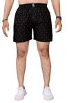 ARBB Men's Cotton Printed Regular Boxer Shorts (1 BLACK MIT-4XL)