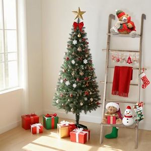 Wooden Blanket Ladder with Shelf for Living Room Decor, 6-Tier Towel Ladder Rack with Non-Slip Mat & Hooks, Farmhouse Style Leaning Wall Display Holder for Blankets