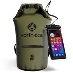 Earth Pak- Torrent Series Waterproof Dry Bag Keeps Gear Dry for Kayaking, Boating, Hiking, Camping and Fishing with Waterproof Phone Case (Green, 40L)