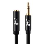 SHD 3.5mm Aux Stereo Audio Extension Cable Male to Female Type 24K Gold Plated Step Down Design Metal Connectors with High Purity OFC Conductor Black-25Feet