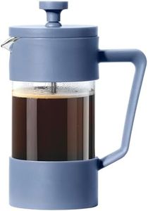 Oggi French Press Coffee Maker (12oz)- Borosilicate Glass, Coffee Press, Single Cup French Press, 3 cup Capacity, Blue