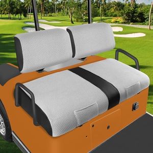 Golf Cart Seat Covers For Yamaha G2 G8 G9 G16 G19 G22 Seat Cover OEM Front, Breathable Fabric and Leather Front Seat Cover Like Gloves, Full Wrap-Around Design of Yamaha G22 Golf Cart Front Seat Cover