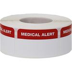 Medical Alert Medical Healthcare Labels, 1 x 1.5" Inch Rectangle, 500 Total Labels