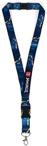 LEGO NINJAGO Lanyard, Neck Strap for Key Chains, Detachable Lanyard for Phone, Keys, ID Badge, with Clasp and Release Buckle, Jay, One Size, Lego Lanyard