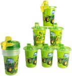 The First Years Take & Toss John Deere Sippy Cups - Reusable Toddlers Cups with Lids - Kids Party Pack with 2 Travel Caps - 10 Oz - 10 Count