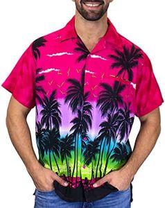 Funky Hawaiian Shirt, Beach, Pink, M