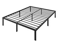 Lennox furniture Sturdy Steel 14 Slats Metal Platform Bed Frame Support No Box Spring Needed Easy Assembly Queen