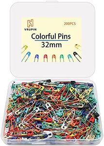 200Pcs -Safety Pins Colored, 1.26inch32mm Small Safety Pin Kit Colorful Assortment Bulk for Quilting Clothes Baby Diaper Decorative (Multi)