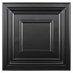 Art3d Decorative Drop Ceiling Tile 2x2 Pack of 12pcs, Glue up Ceiling Panel Square Relief in Black