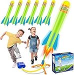 Banvih Toys Rocket Launcher for Kids, Outdoor Toys Games, with Stomp Launch Pad, 6 Foam Air Rockets, Launch up to 120+ft, Toddler Boys Summer Toys Birthday Gifts for Ages 3 4 5 6 7 8+ Years Old