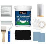 DWIL Tub and Tile Refinishing Kit - Low Odor DIY Sink Bathtub Countertop Repair Grey Coating, Easy Cover Application, Refacing Bathroom Kitchen, Bathtub kit with tools, Semi-Gloss Black