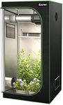 COSTWAY Grow Tent, 36"x36"x72", Indoor Grow Room with Observation Window, Removable Floor Tray, Ventilation Duct Port, 600D Mylar Hydroponic Dark Room for Patio, Garage