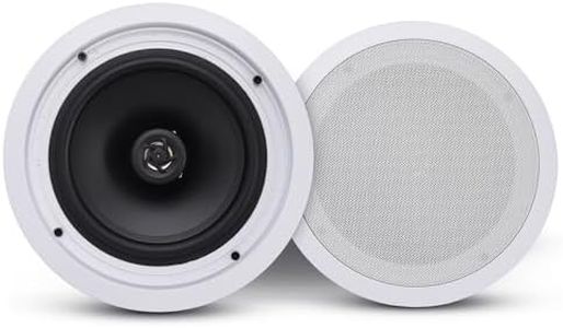 Bluetooth Ceiling Speakers 8” (20.3 cm) Pair – 2-Way Flush Mount in-Ceiling Speaker System, Wireless Audio Streaming, Home Theatre & Multi-Room Audio