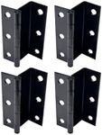 QCAA Three Fold Shutter Hinge, Half Surface for Shutter, Cabinet, Furniture, 2-1/2" x 1.2mm, Matte Black, Made in Taiwan, 4 Pack