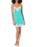 Natori Women's Enchant Chemise, Turquoise/Ivory, X-Large