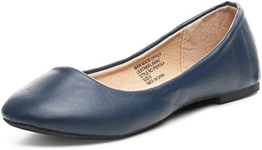 Alpine Swiss Womens Navy Leather Pierina Ballet Flats 5 M US