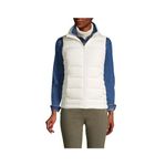 Lands' End Women's Puffer Vest Lightweight Padded Outerwear, Ivory, XX-Large Plus