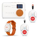 CallToU Caregiver Pager Wireless Medical Call Button Elderly Monitoring SOS Alert System Portable Alarms for Elderly Vibrate Pager Digital Display Call Bell for Nursing Home Seniors Patients Emergency