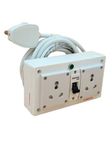 INDRICO 16A Electric Multi Outlet Extension Board Box With Mcb For Heavy Duty Pvc White Pack Of 1 (2.5 Mm 3000 Watts, 10 Meter Cable), 240 Volts