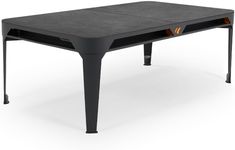 CORNILLEAU - Hyphen Outdoor - Outdoor Pool Table Convertible into a Dining Table, Weatherproof, Made in France - Black Frame - Light Grey Cloth - Pockets Terracotta Table Tops: Black Mineral Decor