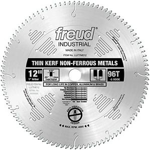 Freud LU77M012 12-Inch 96 Tooth TCG Thin Kerf Non-Ferrous Metal Cutting Saw Blade with 1-Inch Arbor