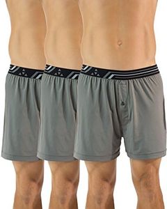 Balanced Tech Men's Athletic Quick Dry Modern Boxers Short 3 Pack - Grey - Small