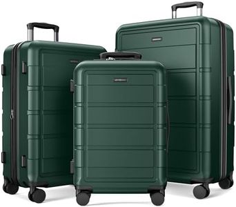 SHOWKOO Luggage Sets Expandable 100% PC Suitcase Double Wheels TSA Lock 3PC (ArmyGreen)