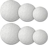 Juvale Set of 6 Silver Cake Drums, 8, 10, and 12-Inch Round Cake Boards for Baking, 1/2" Thick Sturdy Decorating Supplies, Silver Cake Boards (2 of Each Size)