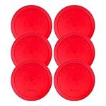 Wood Grip | Lids for Pyrex and Anchor Round Glass Containers | Lids For Pyrex Glass Containers | Replacement Lids (Red, 4 Cups, 6 Pack)