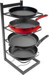 Geo Fashion 5 Tier Heavy Duty Pan and Pot Organizer, Rack-Pots and Pans Organizer for Cabinet Adjustable Pot and Pan Organizer Rack (Heavy Duty RACK)