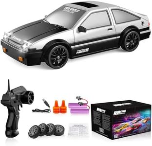 Remote Control Car RC Drift Car 2.4GHz 1:24 Scale 4WD 15KM/H High Speed Model Vehicle with LED Lights Drifting Tire Racing Sport Toy Car for Adults Boys Girls Kids Gift 2Pcs Rechargeable Batteries