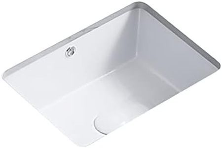 KINGWONG Small Undermount Bathroom Sinks Rectangular 16 Inch Bathroom Vanity Sink White Porcelain Vessel Sink Cabinet 15.75" x 11.82" Ceramic Wash Basin Sink With Overflow Tiny Lavamanos Para Baños