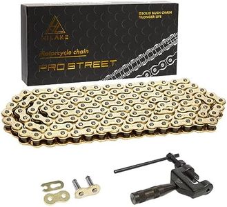 HILAKE 420 Motorcycle Chain 132 Links Non O-Ring with Connecting Master Link and Chain Breaker Heavy Duty Drive Chain for Motorcycle Bicycle Go Kart Mini Trail Bike